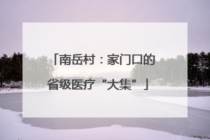 南岳村：家门口的省级医疗“大集”