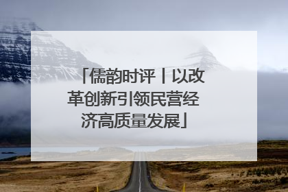 儒韵时评丨以改革创新引领民营经济高质量发展