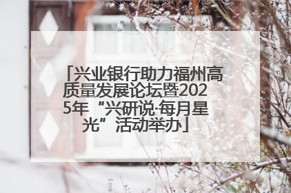 兴业银行助力福州高质量发展论坛暨2025年“兴研说·每月星光”活动举办