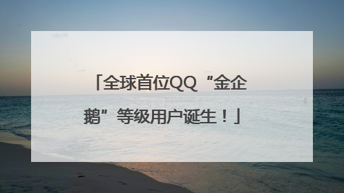 全球首位QQ“金企鹅”等级用户诞生！