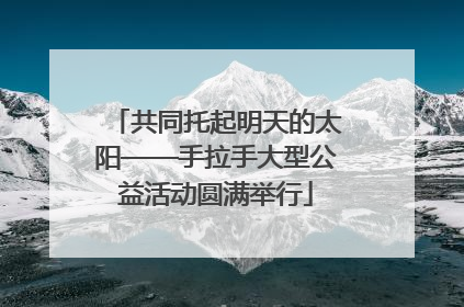 共同托起明天的太阳——手拉手大型公益活动圆满举行