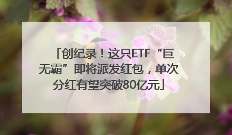 创纪录！这只ETF“巨无霸”即将派发红包，单次分红有望突破80亿元