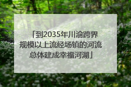 到2035年川渝跨界规模以上流经场镇的河流总体建成幸福河湖