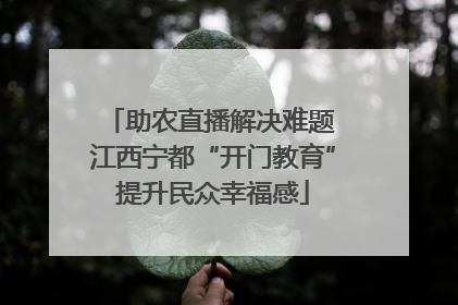 助农直播解决难题 江西宁都“开门教育”提升民众幸福感