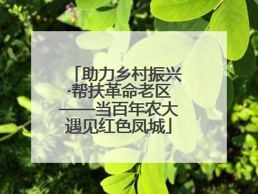 助力乡村振兴·帮扶革命老区——当百年农大遇见红色凤城
