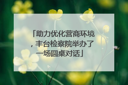 助力优化营商环境，丰台检察院举办了一场圆桌对话