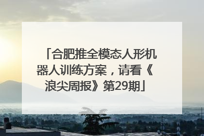 合肥推全模态人形机器人训练方案，请看《浪尖周报》第29期