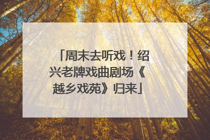 周末去听戏！绍兴老牌戏曲剧场《越乡戏苑》归来