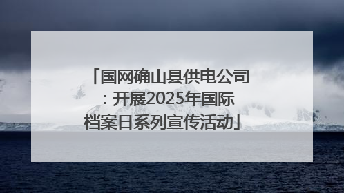 国网确山县供电公司：开展2025年国际档案日系列宣传活动