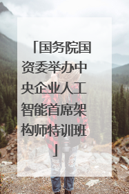 国务院国资委举办中央企业人工智能首席架构师特训班