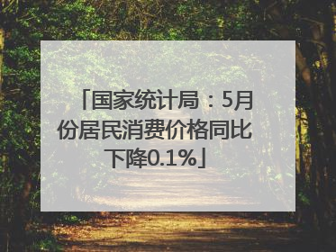 国家统计局：5月份居民消费价格同比下降0.1%