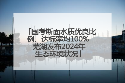 国考断面水质优良比例、达标率均100% 芜湖发布2024年生态环境状况
