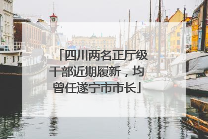 四川两名正厅级干部近期履新，均曾任遂宁市市长