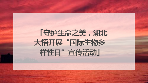 守护生命之美，湖北大悟开展“国际生物多样性日”宣传活动