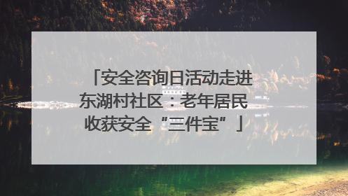 安全咨询日活动走进东湖村社区：老年居民收获安全“三件宝”