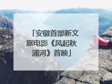 安徽首部新文旅电影《风起秋浦河》首映