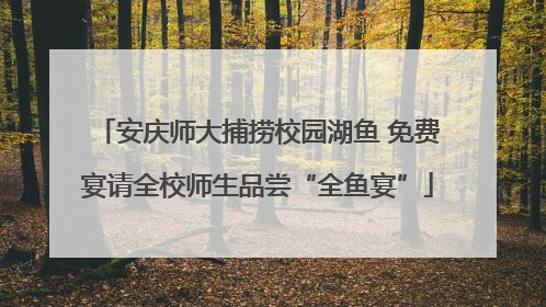 安庆师大捕捞校园湖鱼 免费宴请全校师生品尝“全鱼宴”