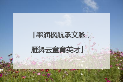 墨润枫航承文脉，雁舞云章育英才