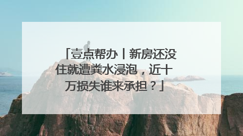 壹点帮办丨新房还没住就遭粪水浸泡，近十万损失谁来承担？