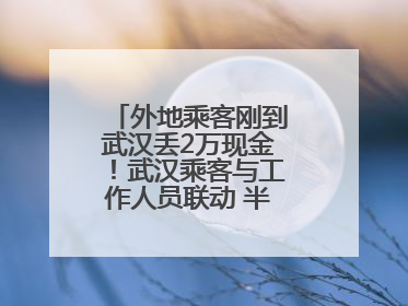 外地乘客刚到武汉丢2万现金！武汉乘客与工作人员联动 半小时完璧归赵