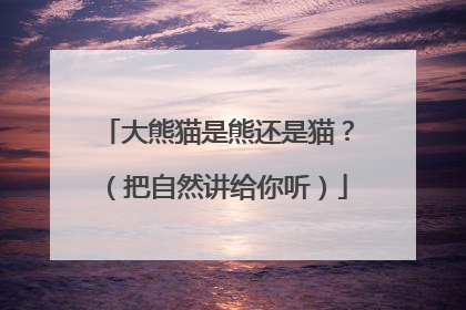 大熊猫是熊还是猫？（把自然讲给你听）