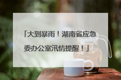 大到暴雨！湖南省应急委办公室汛情提醒！