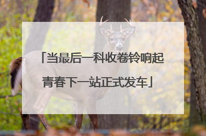 当最后一科收卷铃响起 青春下一站正式发车
