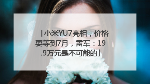 小米YU7亮相，价格要等到7月，雷军：19.9万元是不可能的