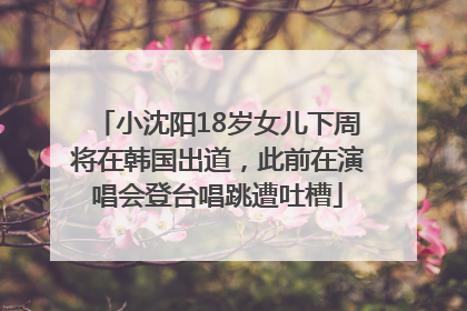 小沈阳18岁女儿下周将在韩国出道，此前在演唱会登台唱跳遭吐槽