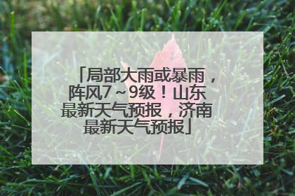 局部大雨或暴雨，阵风7～9级！山东最新天气预报，济南最新天气预报