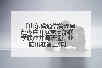 山东省通信管理局赴枣庄开展党支部联学联建并调研通信业防汛准备工作