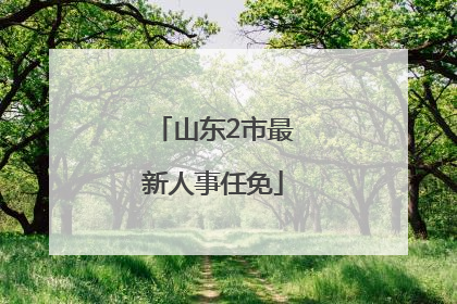 山东2市最新人事任免