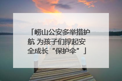 崂山公安多举措护航 为孩子们撑起安全成长“保护伞”
