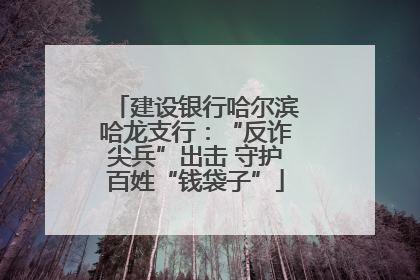 建设银行哈尔滨哈龙支行：“反诈尖兵”出击 守护百姓“钱袋子”