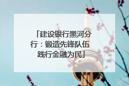 建设银行黑河分行：锻造先锋队伍 践行金融为民