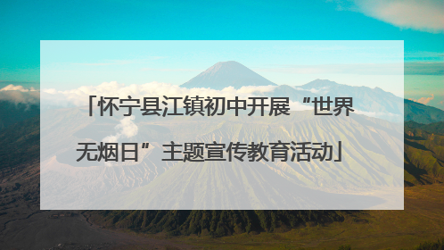 怀宁县江镇初中开展“世界无烟日”主题宣传教育活动