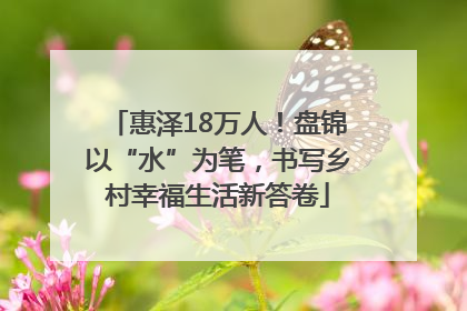 惠泽18万人！盘锦以“水”为笔，书写乡村幸福生活新答卷