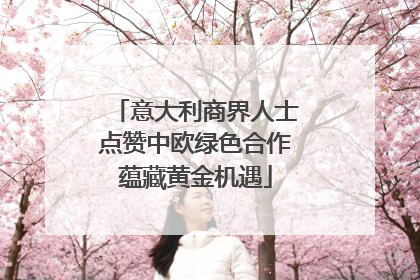 意大利商界人士点赞中欧绿色合作蕴藏黄金机遇