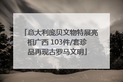 意大利庞贝文物特展亮相广西 103件/套珍品再现古罗马文明