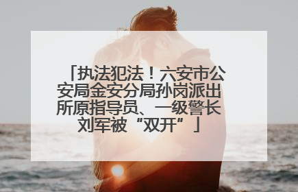 执法犯法！六安市公安局金安分局孙岗派出所原指导员、一级警长刘军被“双开”
