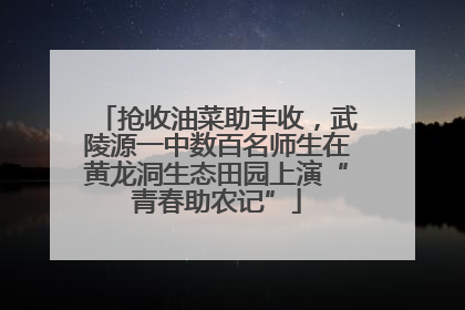 抢收油菜助丰收，武陵源一中数百名师生在黄龙洞生态田园上演“青春助农记”