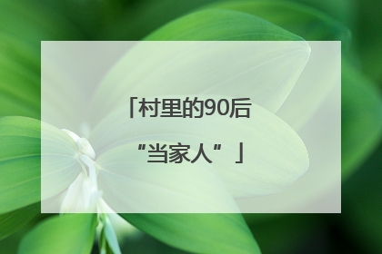 村里的90后“当家人”
