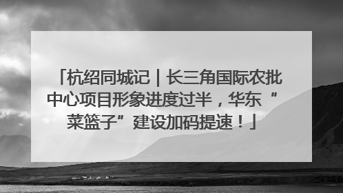 杭绍同城记｜长三角国际农批中心项目形象进度过半，华东“菜篮子”建设加码提速！