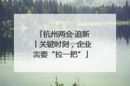 杭州两会·追新丨关键时刻，企业需要“拉一把”