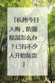 杭州今日入梅，防潮除湿怎么办？已有不少人开始备货