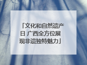 文化和自然遗产日 广西全方位展现非遗独特魅力