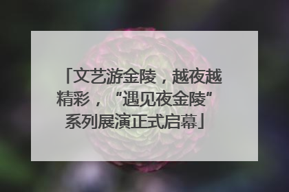 文艺游金陵，越夜越精彩，“遇见夜金陵”系列展演正式启幕