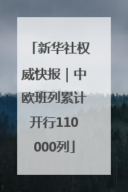 新华社权威快报｜中欧班列累计开行110000列