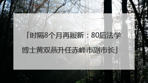 时隔8个月再履新：80后法学博士黄双燕升任赤峰市副市长