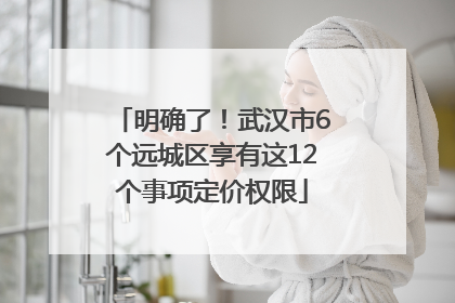 明确了！武汉市6个远城区享有这12个事项定价权限